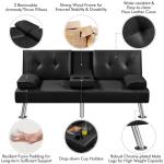 Yaheetech Adjustable Convertible Sofa Bed - Black