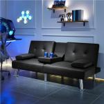 Yaheetech Adjustable Convertible Sofa Bed - Black