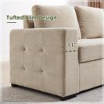 Beige U-Shaped Sleeper Sectional Sofa with Storage