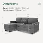 HONBAY Grey L-Shape Convertible Sectional Sofa
