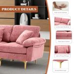 U-Shaped Velvet Sectional Sofa with Ottoman and Pillows