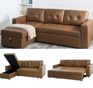 Naomi Home Sleeper Sectional Sofa with Chaise