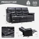 Consofa 3-Seater Reclining Sofa with Cup Holders