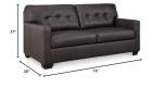 Black Tufted Leather Match Sofa by Ashley