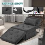 Versatile 4-in-1 Convertible Sofa Bed in Gray