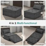 Versatile 4-in-1 Convertible Sofa Bed in Gray