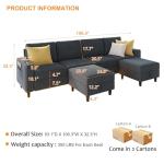 LED Modular Sectional Sofa with Storage Ottomans