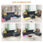 LED Modular Sectional Sofa with Storage Ottomans