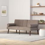 Gray Upholstered Convertible Futon Sofa Bed