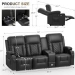 3-Seat Recliner Sofa with Console and USB Ports