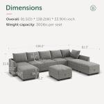 Oversized Reversible U-Shaped Sectional Sofa in Grey