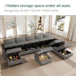 Oversized Reversible U-Shaped Sectional Sofa in Grey