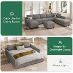 Oversized Reversible U-Shaped Sectional Sofa in Grey