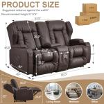 67" RV Loveseat Recliner Sofa with Console