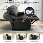 WISHDEER Black Loveseat Recliner with Console