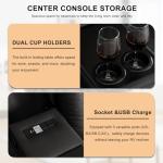 WISHDEER Black Loveseat Recliner with Console