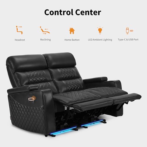 MCombo Electric Reclining Loveseat Sofa with USB Ports