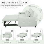 Light Blue Convertible Sofa Bed with USB Ports