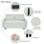 Light Blue Convertible Sofa Bed with USB Ports