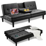 Modern Convertible Sofa Bed with USB and Cupholders