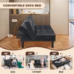 Modern Convertible Sofa Bed with USB and Cupholders