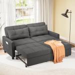 Convertible 3-in-1 Sleeper Sofa Bed, Dark Gray