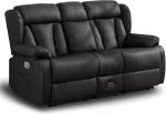 WISHDEER Black Loveseat Recliner with Console