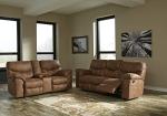 Ashley Boxberg Reclining Sofa in Bark Finish
