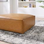 Tan Vegan Leather Ottoman by Modway