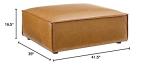 Tan Vegan Leather Ottoman by Modway