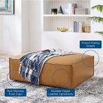 Tan Vegan Leather Ottoman by Modway
