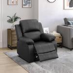 Stylish Black Leather Reclining Sofa Set