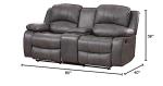 Betsy Furniture Grey 2PC Bonded Leather Recliner Set
