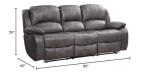 Betsy 8018 Gray Leather Fiber Recliner Sofa