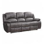 Betsy 8018 Gray Leather Fiber Recliner Sofa