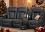 3-Seat Recliner Sofa with Console and USB Ports