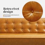 Sleek Faux Leather Sleeper Sofa with Memory Foam