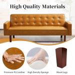 Sleek Faux Leather Sleeper Sofa with Memory Foam