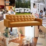 Sleek Faux Leather Sleeper Sofa with Memory Foam