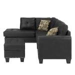 L-Shaped 98" Sectional Sofa with Storage Ottoman