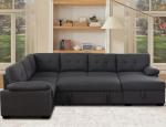 Cozy Dark Grey Modular Sleeper Sectional Sofa
