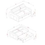 3-in-1 Convertible Sleeper Sofa Bed in Dark Grey