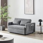 3-in-1 Convertible Sleeper Sofa Bed in Dark Grey