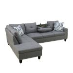 LOPOO 97" Grey L-Shaped Modular Sofa Set