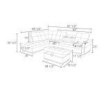 LOPOO 97" Grey L-Shaped Modular Sofa Set