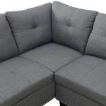 LOPOO 97" Grey L-Shaped Modular Sofa Set