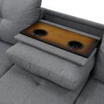 LOPOO 97" Grey L-Shaped Modular Sofa Set