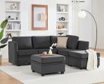 Modular U-Shaped Sofa with Storage - Dark Grey