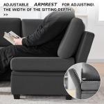 Modular U-Shaped Sofa with Storage - Dark Grey