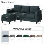 79" Modern Convertible Sectional Sofa - Dark Grey